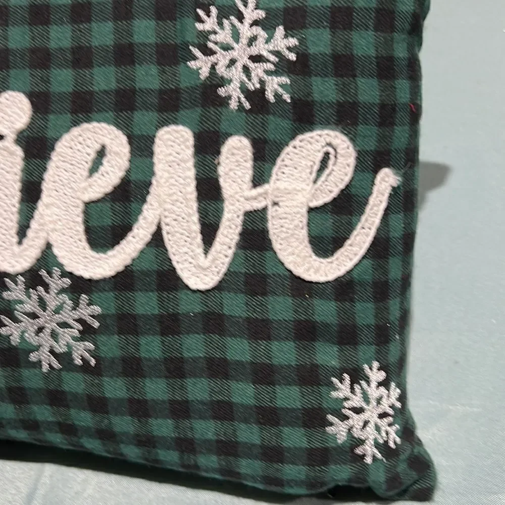 Buffalo Plaid Christmas Holiday‎ Believe Lumbar Pillows